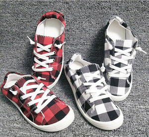 buffalo plaid canvas shoes