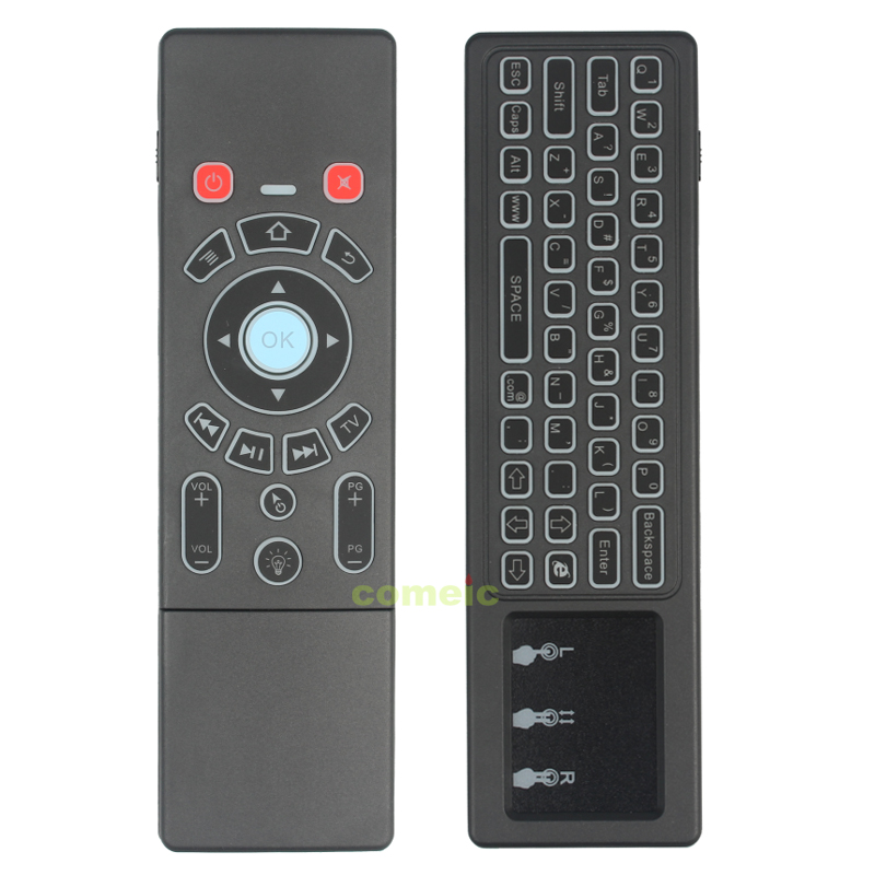 Волшебный пульт дистанционного управления с Цветной подсветкой, Беспроводная клавиатура Air Mouse, тачпад T6C, мини-клавиатура для smart tv