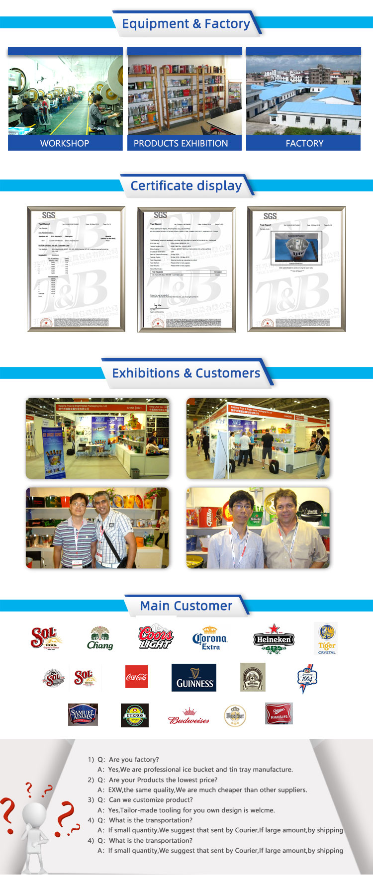 metal tin small square bucket cheap ice bucket