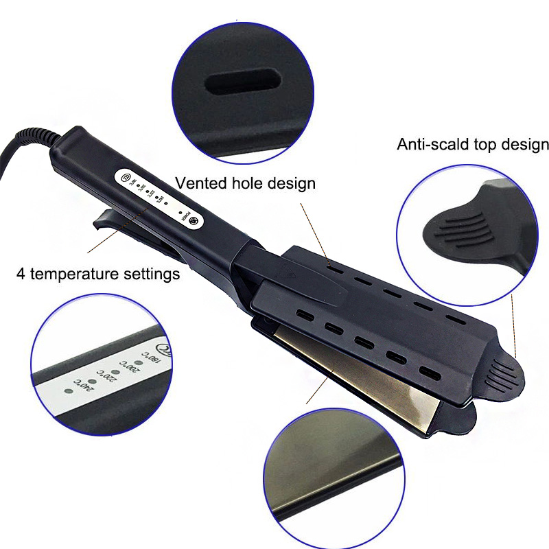 Wholesale Private Label Black Salon Wet Dry Titanium Ceramic Tourmaline Ionic Flat Iron Steam Hair Straightener Online