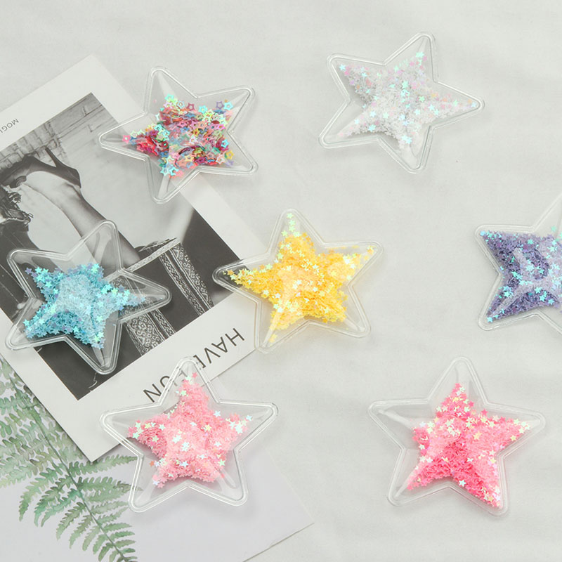 Корейские аксессуары для волос из ПВХ с блестками, Корона со звездами, аксессуары для волос «сделай сам» для детей