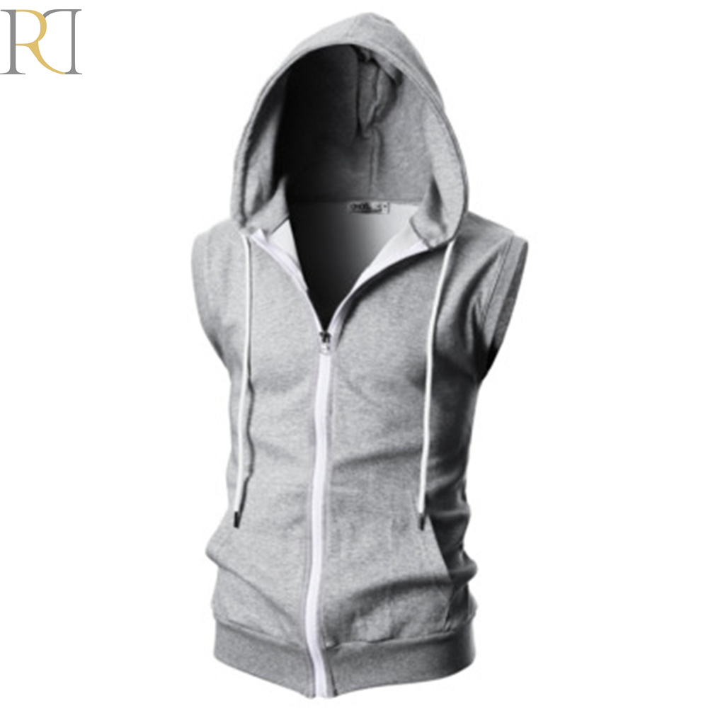 sleeveless zip hoodie men's