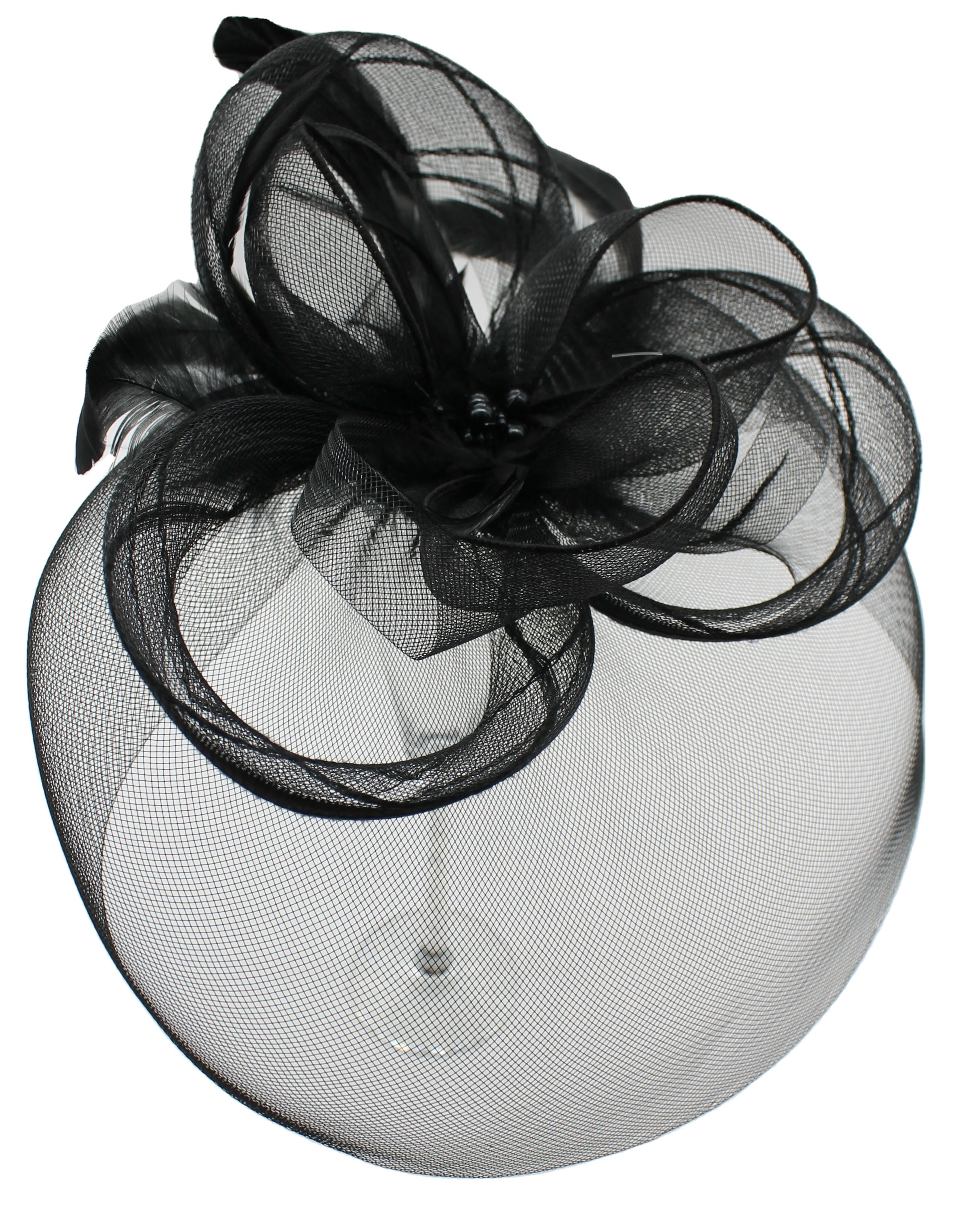 Black Wholesale Head Piece Bridal Sinamay Fascinator For Lady Decoration