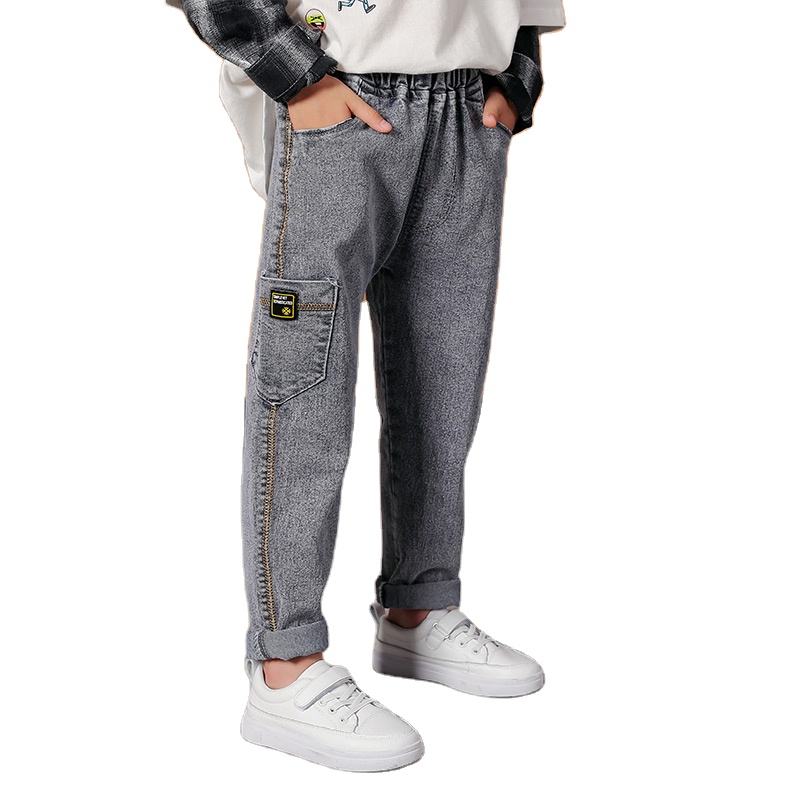 От 4 до 12 лет, Модные Повседневные детские брюки для мальчиков детские джинсовые длинные штаны, одежда джинсы для мальчиков