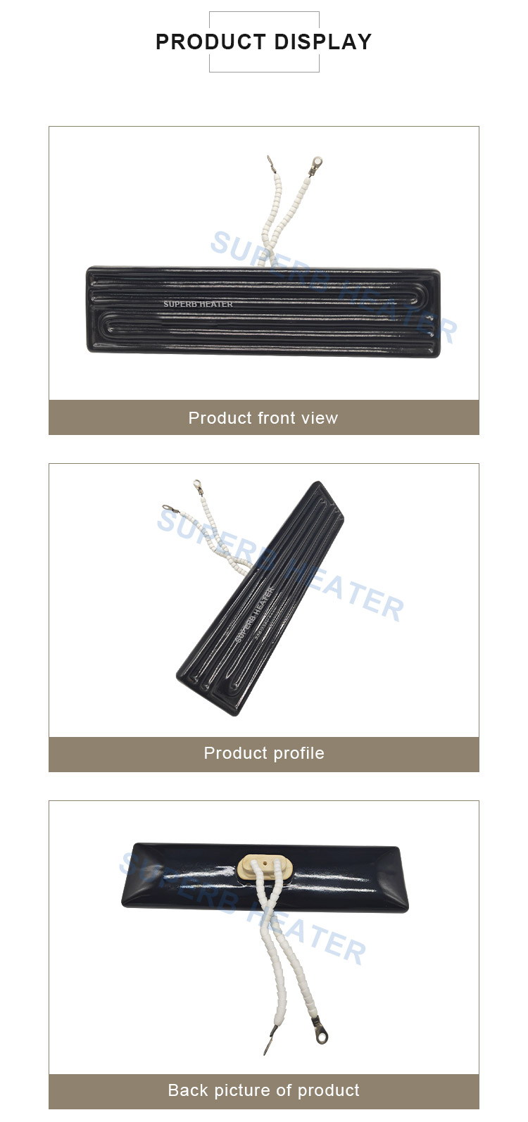 220V 1000W Far Infrared Ceramic Heater(60X245mm)