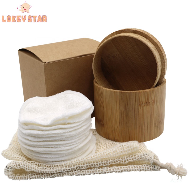 Lokeystar индивидуальные многоразовые бамбуковые накладки для снятия макияжа моющиеся накладки для снятия макияжа