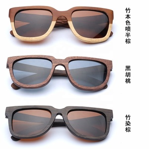 Fashionable promotional custom logo glasses wooden bamboo sunglasses