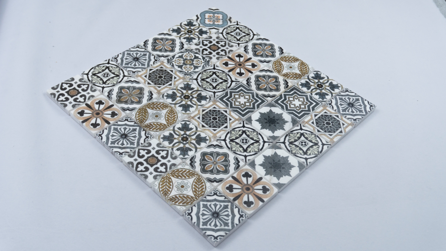 Dark Color Home and Hotel Use Marble Mosaics Stone Mosaic Inkjet Printing  Artificial Stone Mosaic
