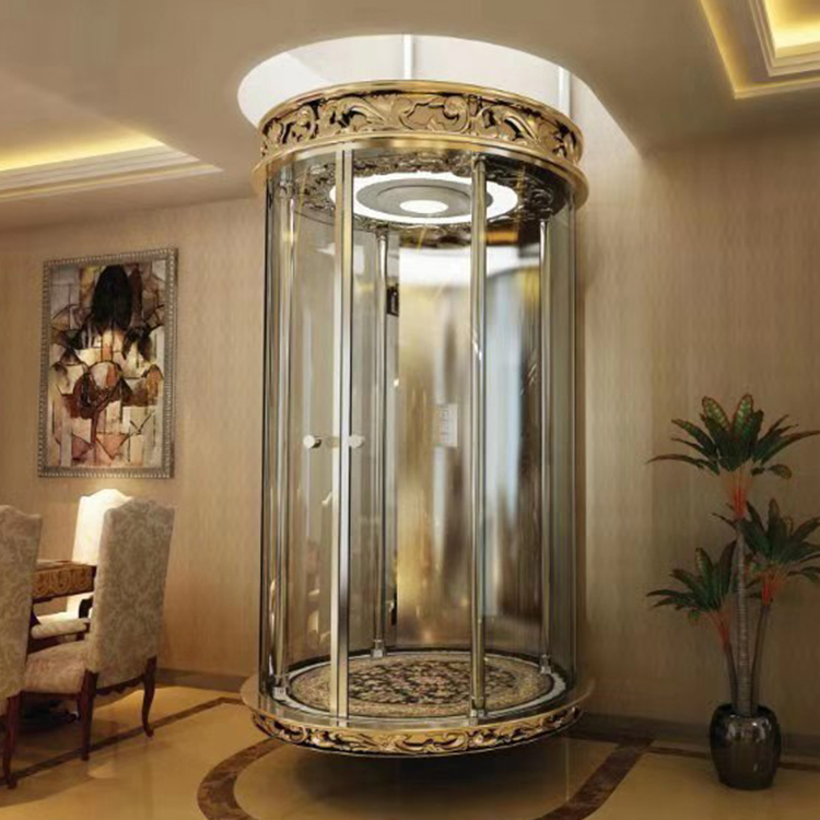 Delicate Villa Used Panoramic Glass Home Elevator, Villa Glass Home Round Elevator