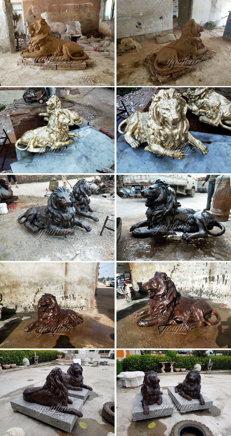 有名な金属製動物彫刻、ブロンズ製立獅子と火棒を持つ彫刻| Alibaba.com