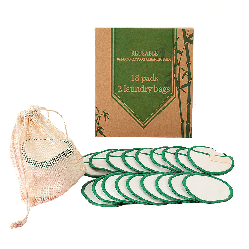 Reusable 100% Organic Cotton custom logo Rounds bamboo make up remover pads