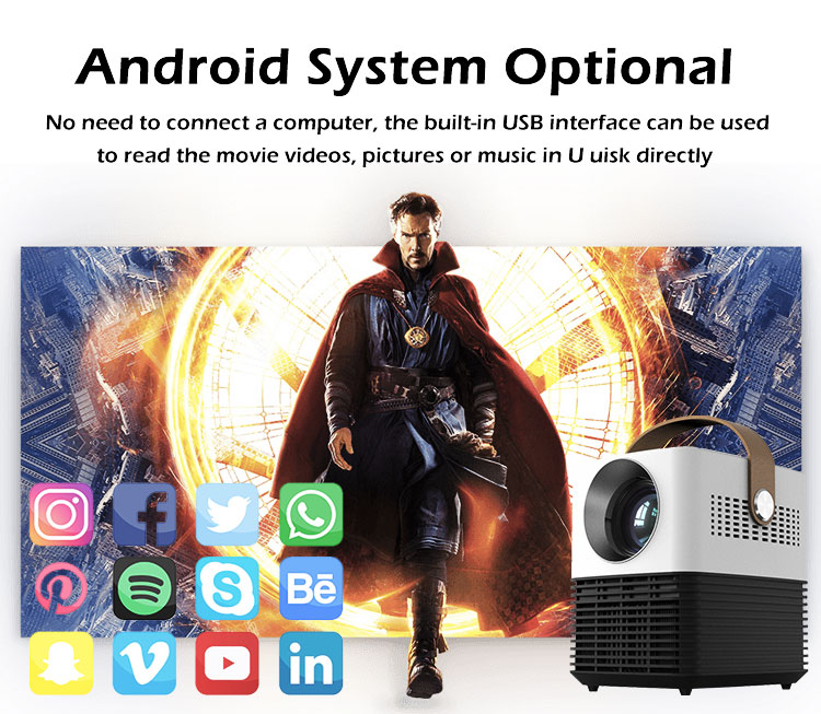 Cheapest 2500Lumen Mini Muiti-media Android LCD Projector Mini Portable Handy Projector