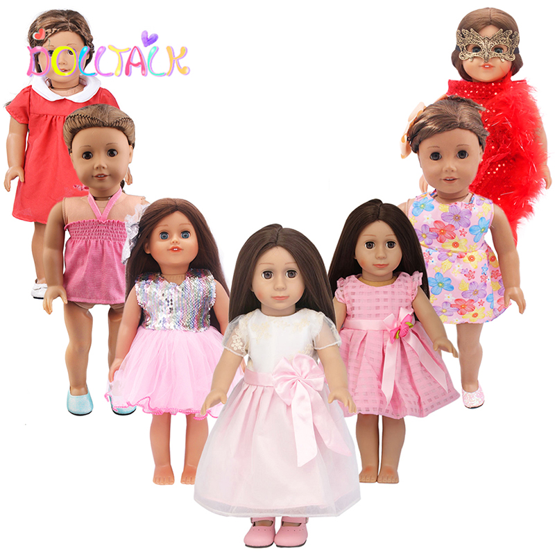 18-дюймовый американская кукла летняя модель для девочек возрастом от 7 комплектов различных стилей розовое платье принцессы; С Головными Уборами, маски и другие аксессуары