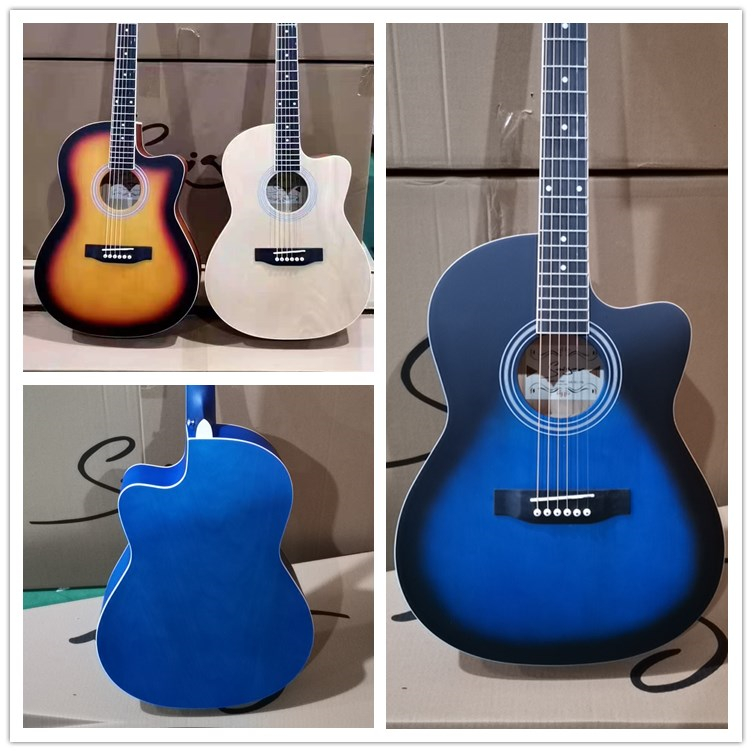 批发准备发货39英寸大篷车音乐椴树初学者低价钢弦民声吉他