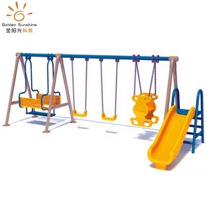 metal swing set with face to face glider