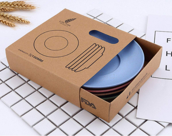 4 шт. Набор тарелок Пшеница пластиковый суповую тарелку, производство Китай набор с одной Крафт Упаковка для оптовой продажи