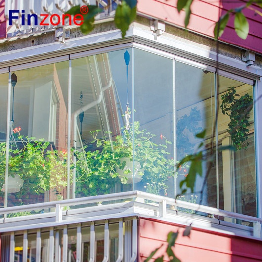 Janela da varanda sem moldura de alumínio sistema de janelas de vidro para porta de vidro sem moldura de vidro varanda cortina janelas dobráveis de slides e vire