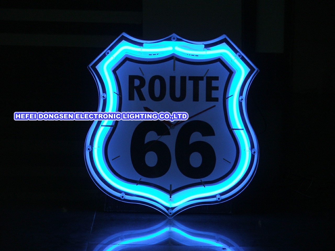 ヴィンテージ　ブルーネオン　ルート66　時計 Amazon.co.jp: ROUTE66 ルート66 レトロ ネオンクロック壁掛時計