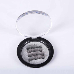 Mini Portable Round 4 Pairs Waterproof Girls Magnetic Eyelashes