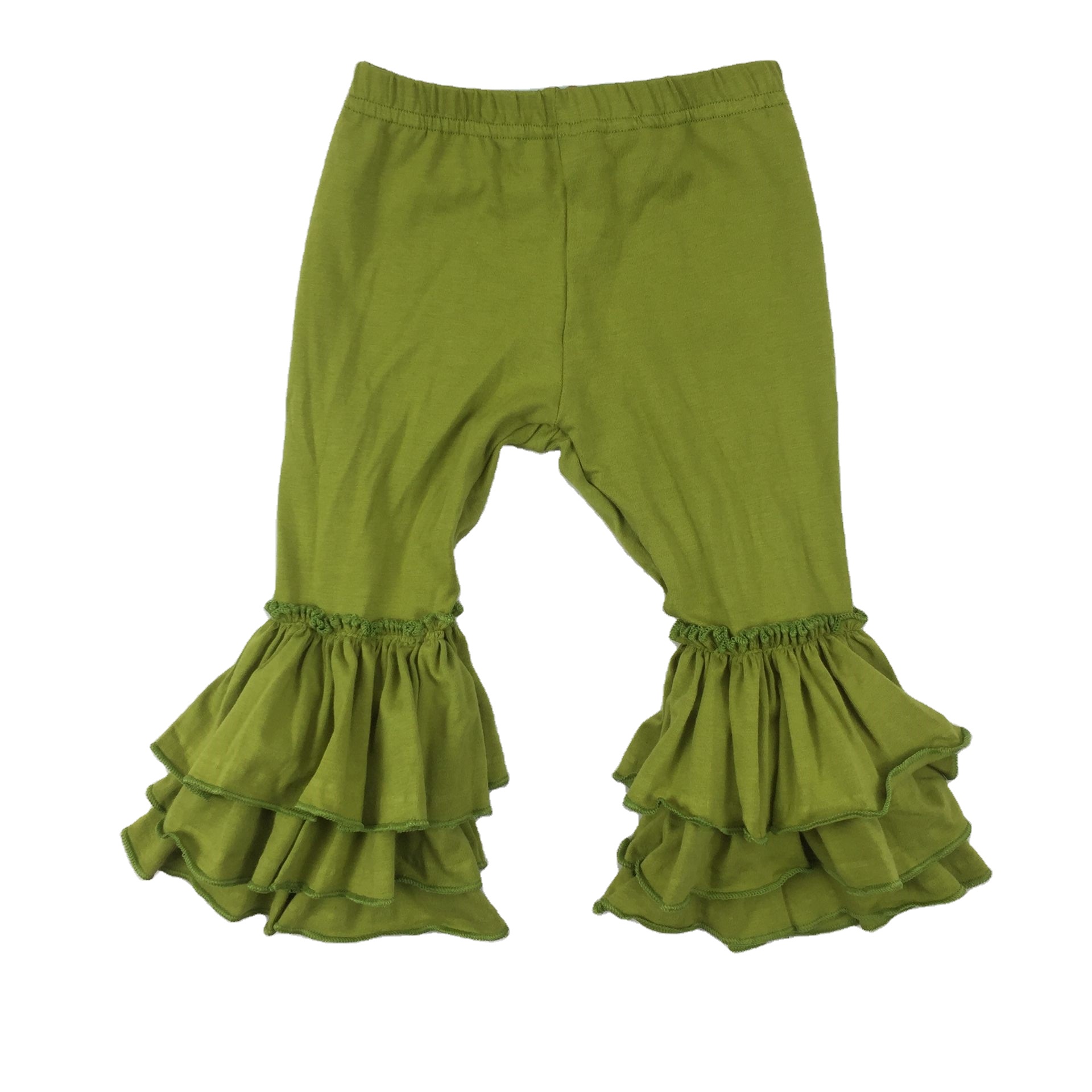 RTS из плотного хлопка, оливково-леггинсы оптом с принтом коровы Детские расклешенные брюки для девочек; Сезон осень-зима; Расклешенные штаны для девочек;