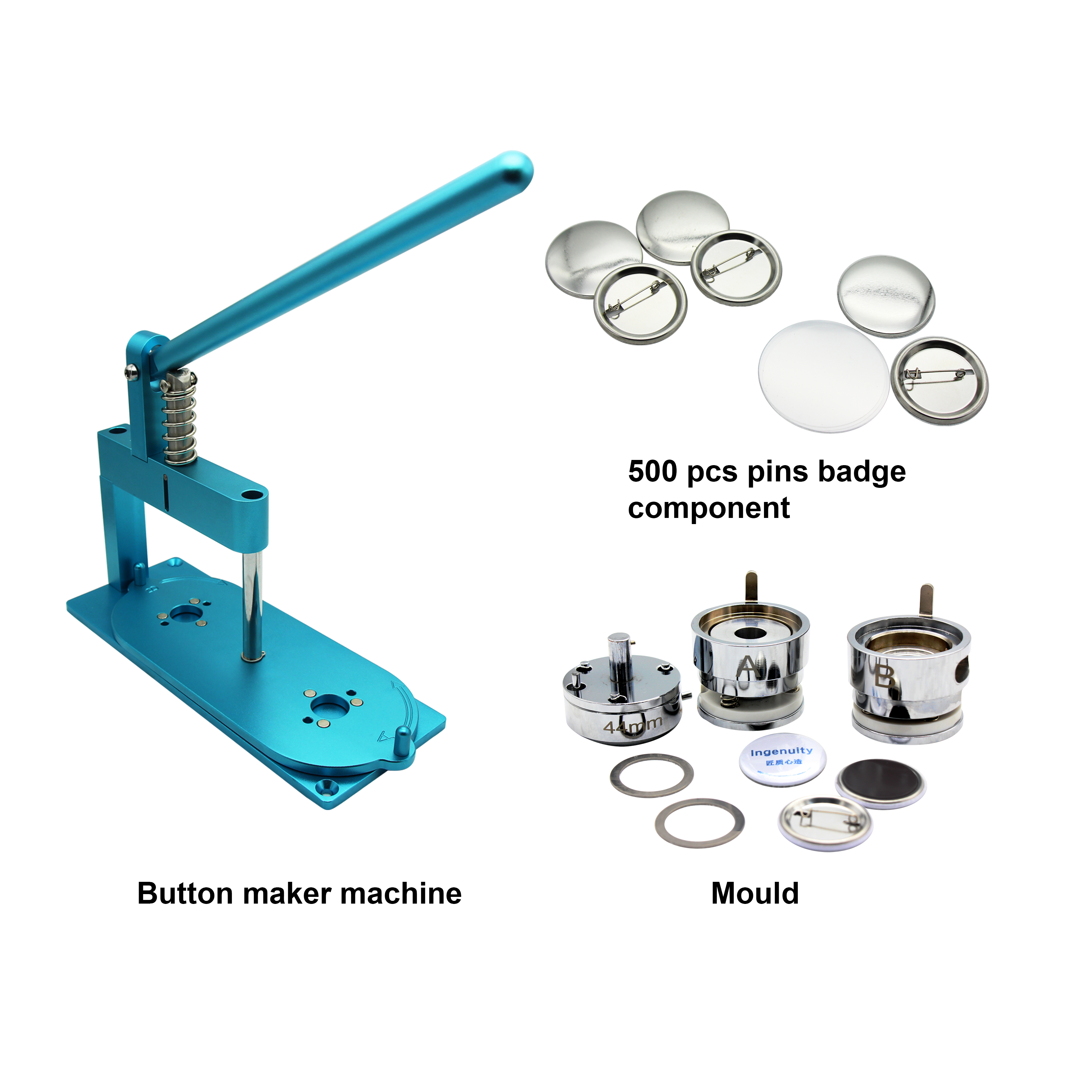 44 мм, доступно в Китае, оптовая цена, набор для изготовления значков для кнопок
