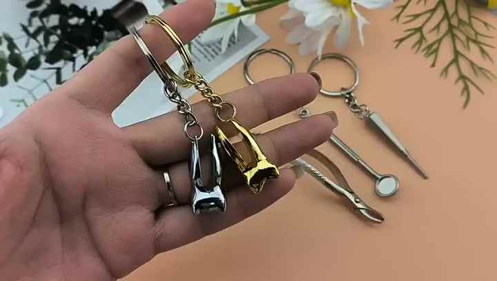 Handmade Metal Tooth Pick Wristlet - Dental Floss Keychain