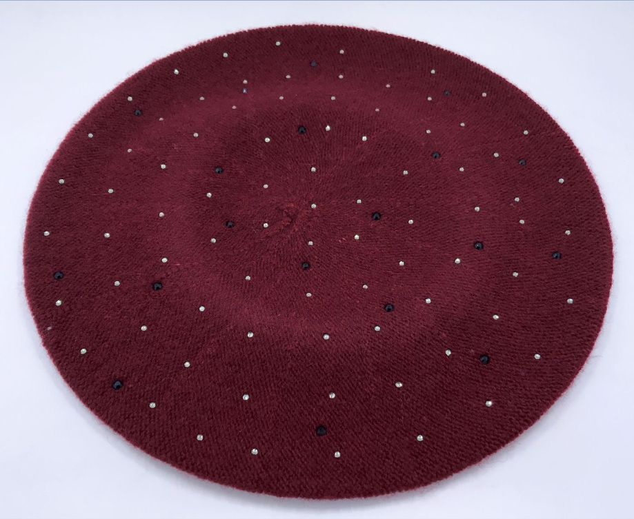 В наличии, модный, дешевый, со стразами, шерстяной фетровый берет