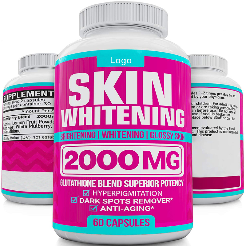 Private Label Glutathione Whitening Capsules Pills Anti aging Effect and Powerful Antioxidant 60caps Skin Whitening Pills
