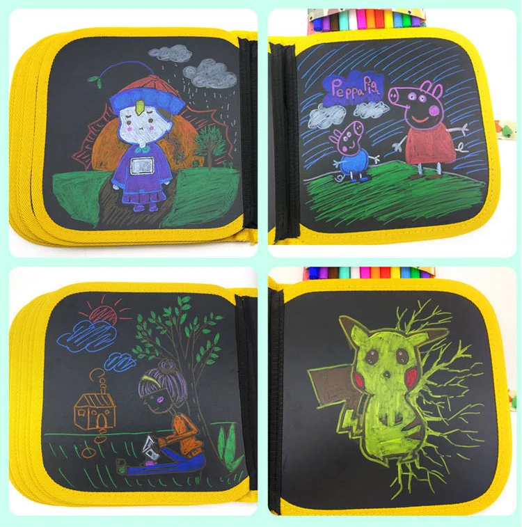 Gran oferta de Amazon, libro de dibujo para niños, portátil, borrable, sin desorden, tiza, sin polvo, tablero de garabatos, libro de dibujo para niños