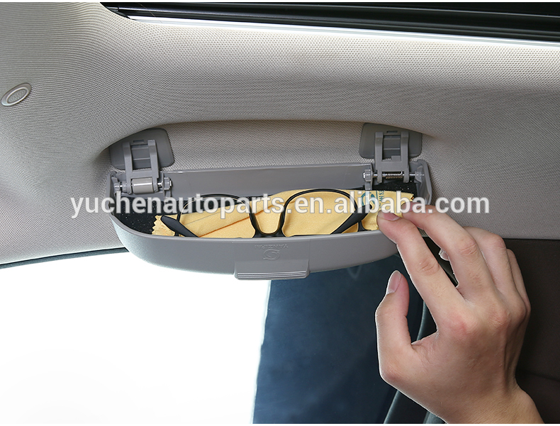 Auto Zonnebrilhouder Brillenkoker Voor Mercedes Benz GL GLA GLB GLC GLE GLK GLS 2000 2023, Autobrillendozen Brilhouder Opbergen ABS Multifunctioneel Organizer Interieuraccessoires,A/Black
