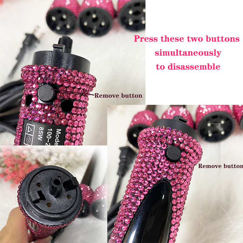 Private label Professional High Temperature Settings With LED Indicator 6 In 1 Interchangeable Curling Wand Set Hair Curler Wand