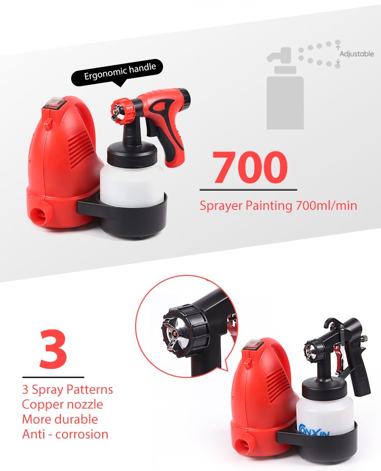 ConXin 350ml/min Watt High Power Paint Sprayer HVLP Home Electric Spray Gun