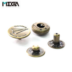 Venda quente cores personalizadas e logotipo personalizado de metal botão de pressão para a roupa