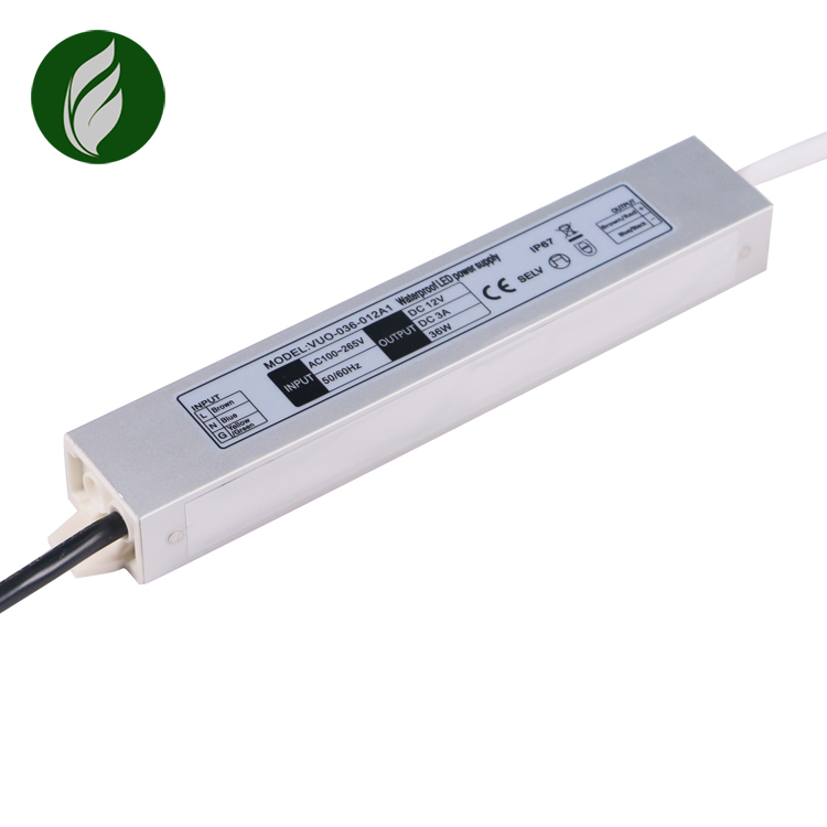 Экономичный и эффективный 230 В ac dc 36 Вт Светодиодный драйвер ультра тонкий наружный водонепроницаемый 12 В 3 А источник питания постоянного напряжения