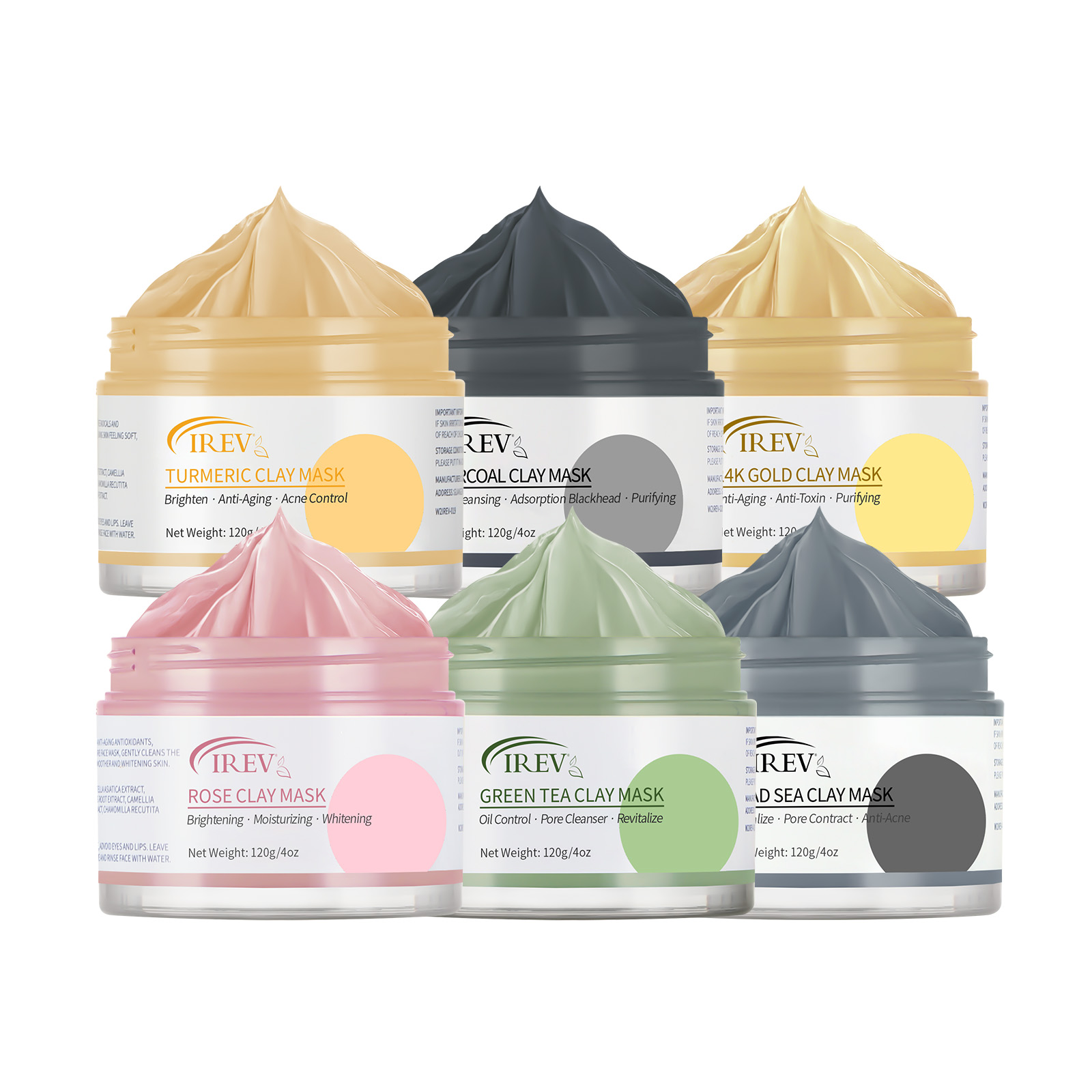 Частная марка уход за кожей натуральный пилинг отшелушивающая глина уход за кожей лица 24K куркума черный уголь маска из мертвой морской глины