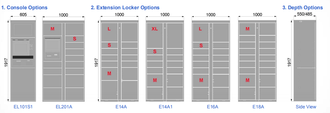 Electronic Smart Parcel Delivery Locker 7x24 Working Self Service