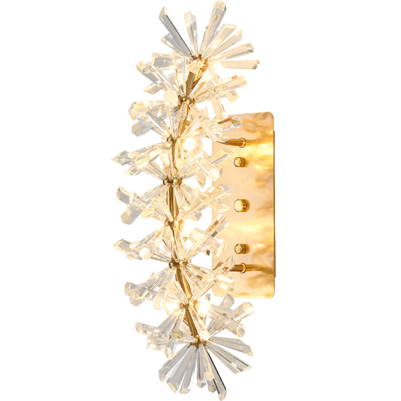 New design art square crystal goldene wall lamp  wandleuchte for living room bedroom