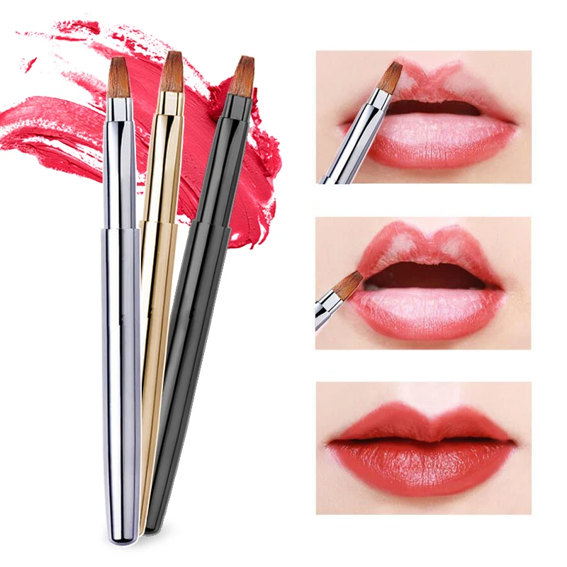 Professional Lip Brush Applicators Dual End Retractable Design Lipstick Brush
