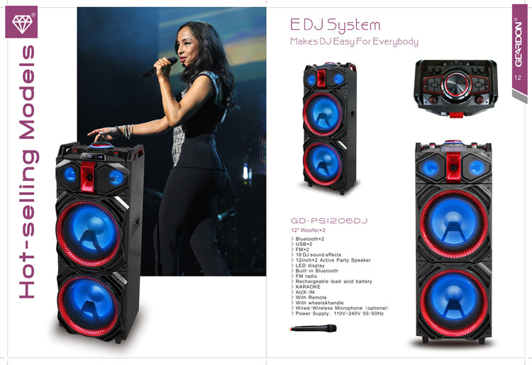 Dual Karaoke 15inch Speakers Set Karaoke PA Speaker System With
