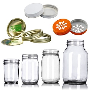 4 oz 8oz 12 oz 16 oz 32 oz 300ml glass mason jar with metal lid/ wide mouth mason jam jar