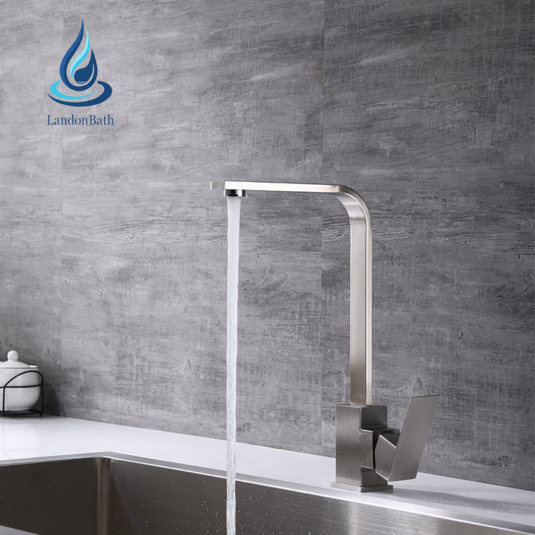 China hot sale new models deck mounted single handle sanitary ware stainless steel solid kitchen faucet griferias para cocina