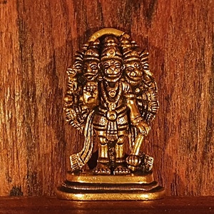 Office Temple Divya Mantra Hindu God Sri Panchmukhi Five Faced Prayer Hanuman Brass Door Wall Hanging Showpiece- Puja Room Good Luck Meditation Home Decor Gift Collection Item//Product -Money