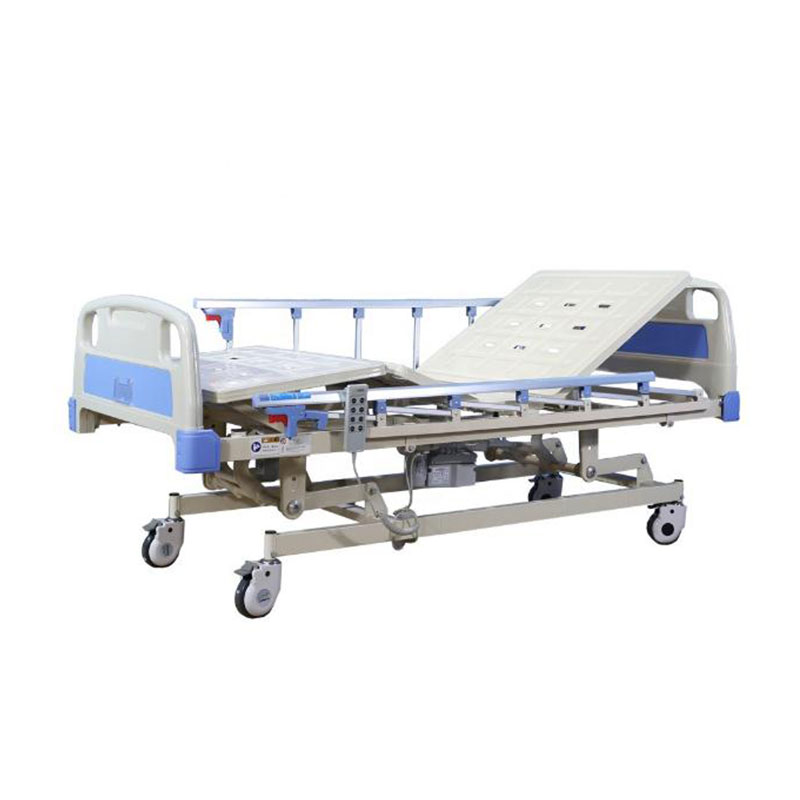 MY-R004A China manufacturer adjustable height moving patient bed electric 3 functions hospital bed with I.V. pole