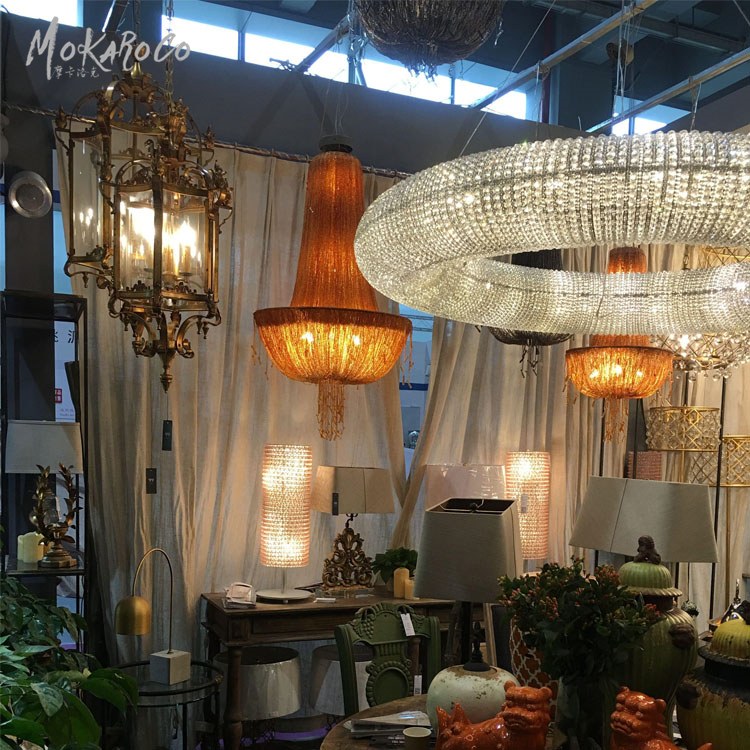 Люстра в клетку из золотой фольги, светильник в стиле ретро, шестиугольная стеклянная лампа в американском стиле, римская Готическая потолочная лампа для двора