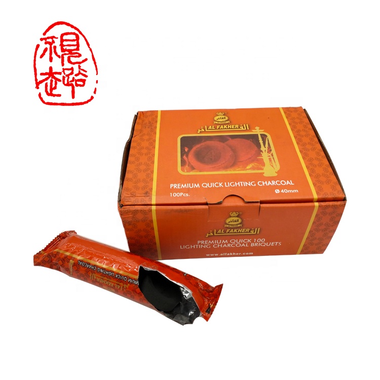 Charbon à chicha Al-Fakher Narguilé Shisha 100 pièces