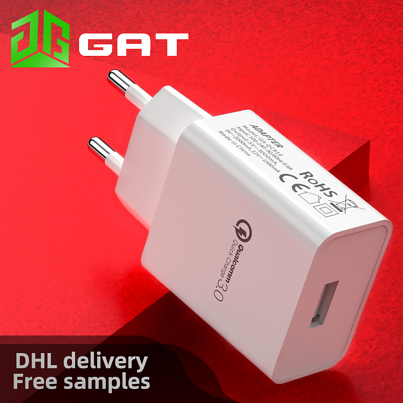 QC3.0 Европейское стандартное CE RoHS GS сертифицированное EU быстрое зарядное устройство для мобильного телефона USB зарядное устройство настенное зарядное устройство