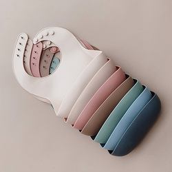 BHD Personalizado BPA livre FDA Food Grade Limpa Facilmente Limpo Crumb Catcher Projeto Bibs Do Bebê de Silicone À Prova D' Água