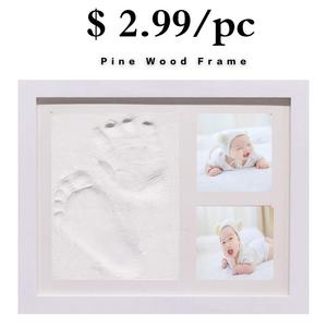 Wholesale Wood Newborn Baby Handprint Photo/ Footprint Clay Photo Frame for Kids