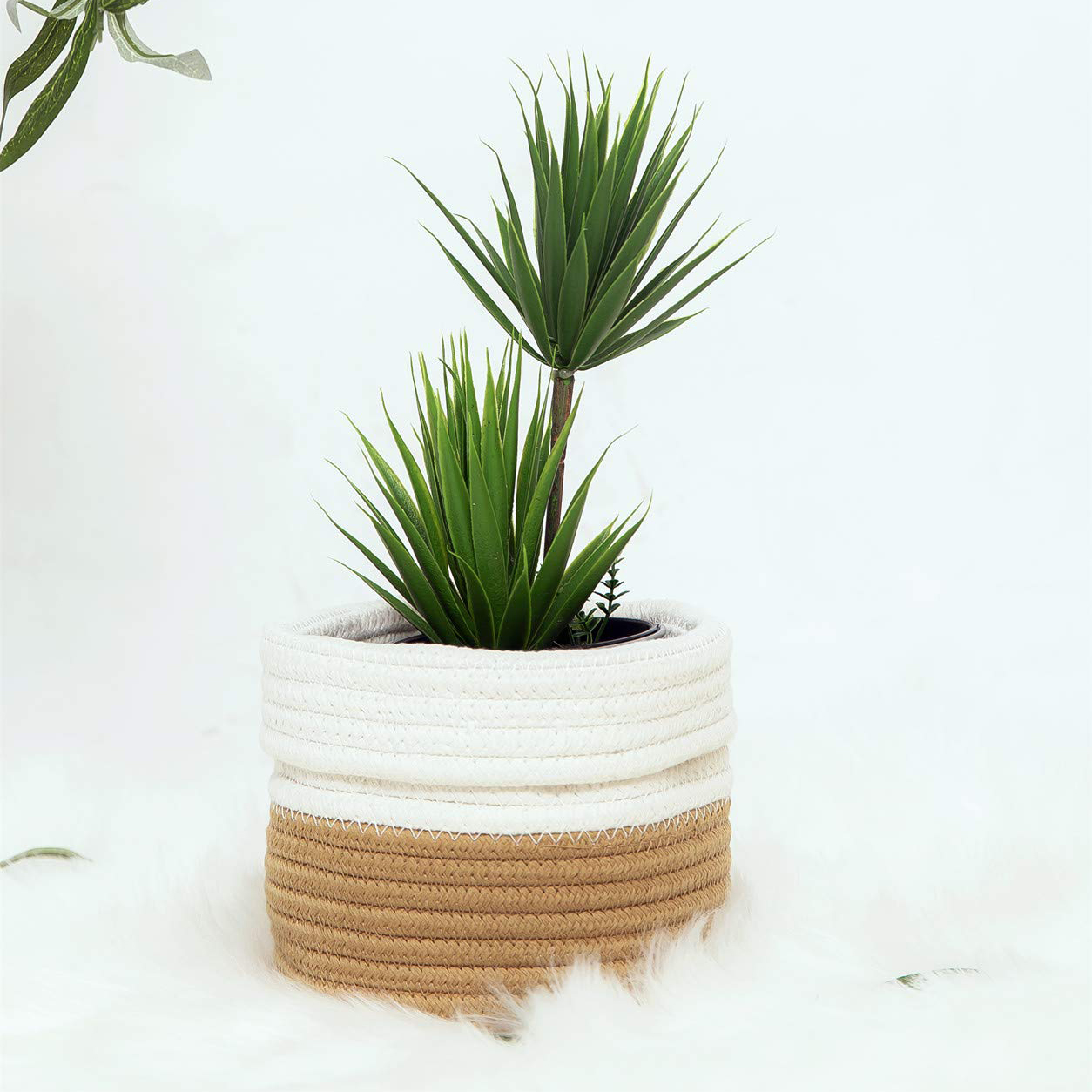 14//16 pulgadas Cesta de flores colgantes para la decoraci/ón del jard/ín del hogar maceta con soporte de planta de revestimiento de fibra de coco maceta de soportes para colgar en la pared