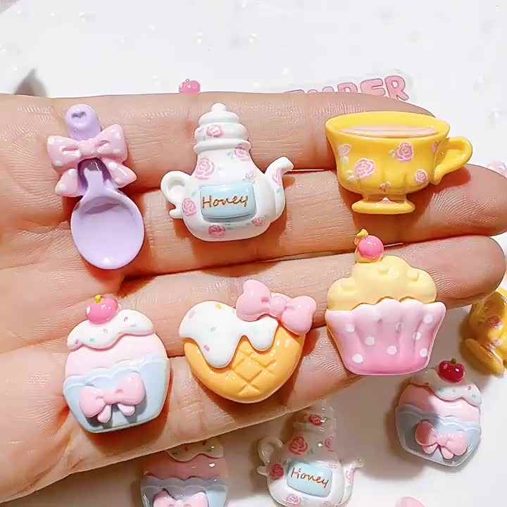 Shop Our Hot Sale Teapot Cake Food Play Flatback Resin Charms for
